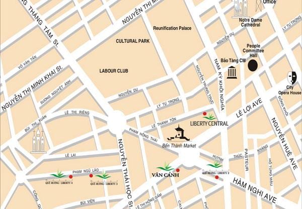 Mapa de ben thanh mercat