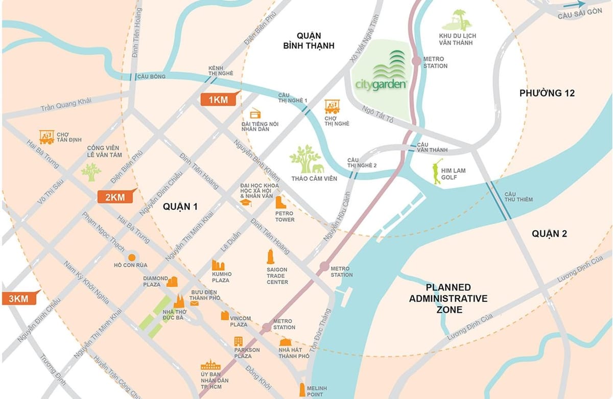 Mapa de la província de binh thanh districte