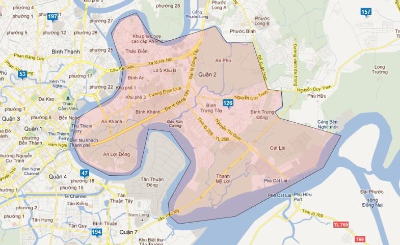 mapa de districtes de la ciutat de ho chi minh