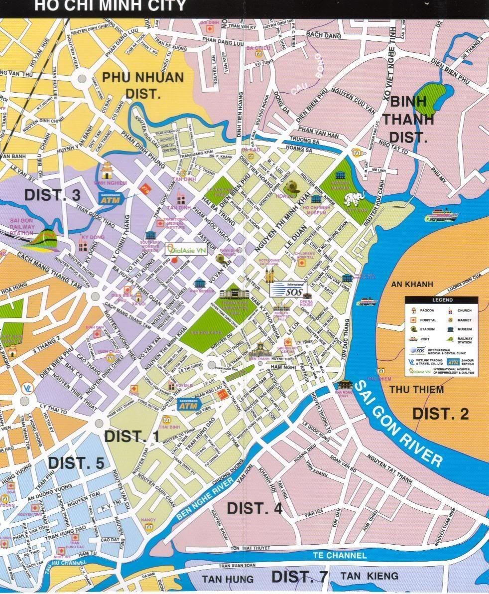 ho chi minh city atraccions turístiques mapa