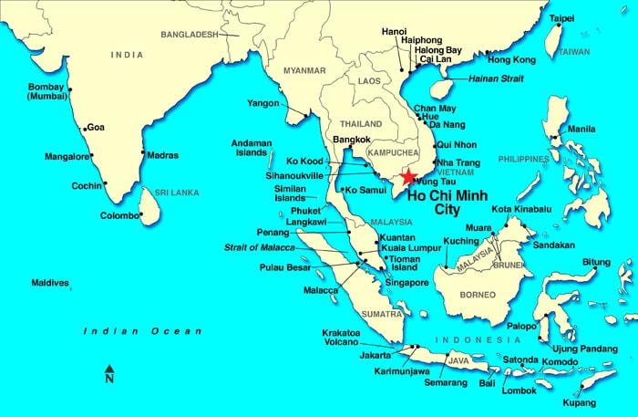 saigon mapa del món