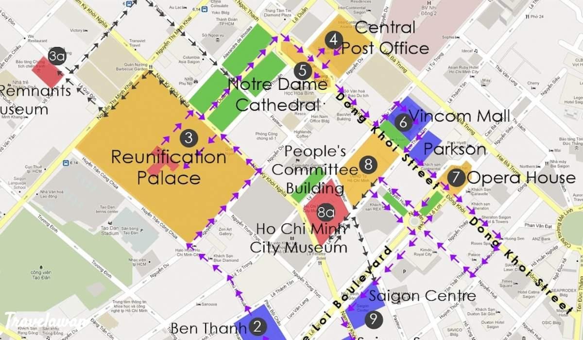 ho chi minh city tour mapa