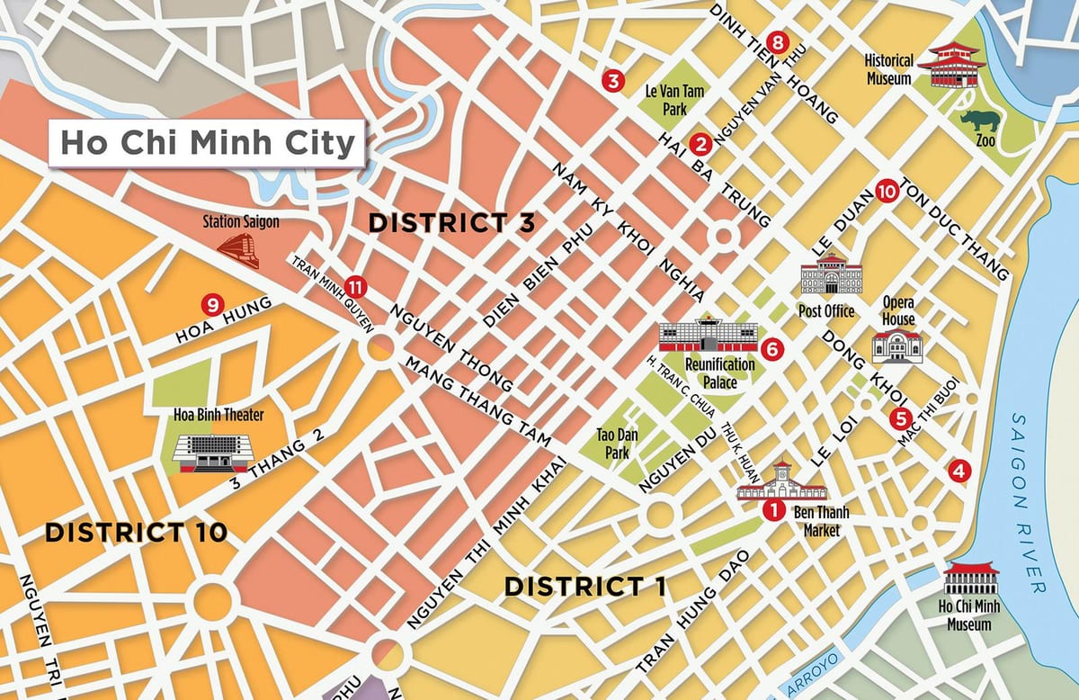 mapa del districte 1 saigon