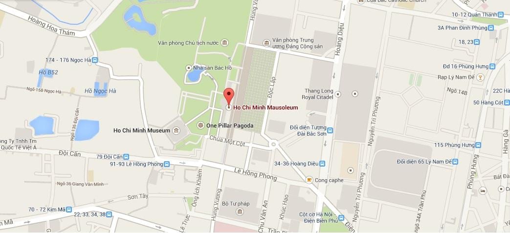 Mapa del mausoleu de ho chi minh 