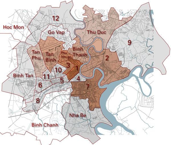 districte mapa saigon